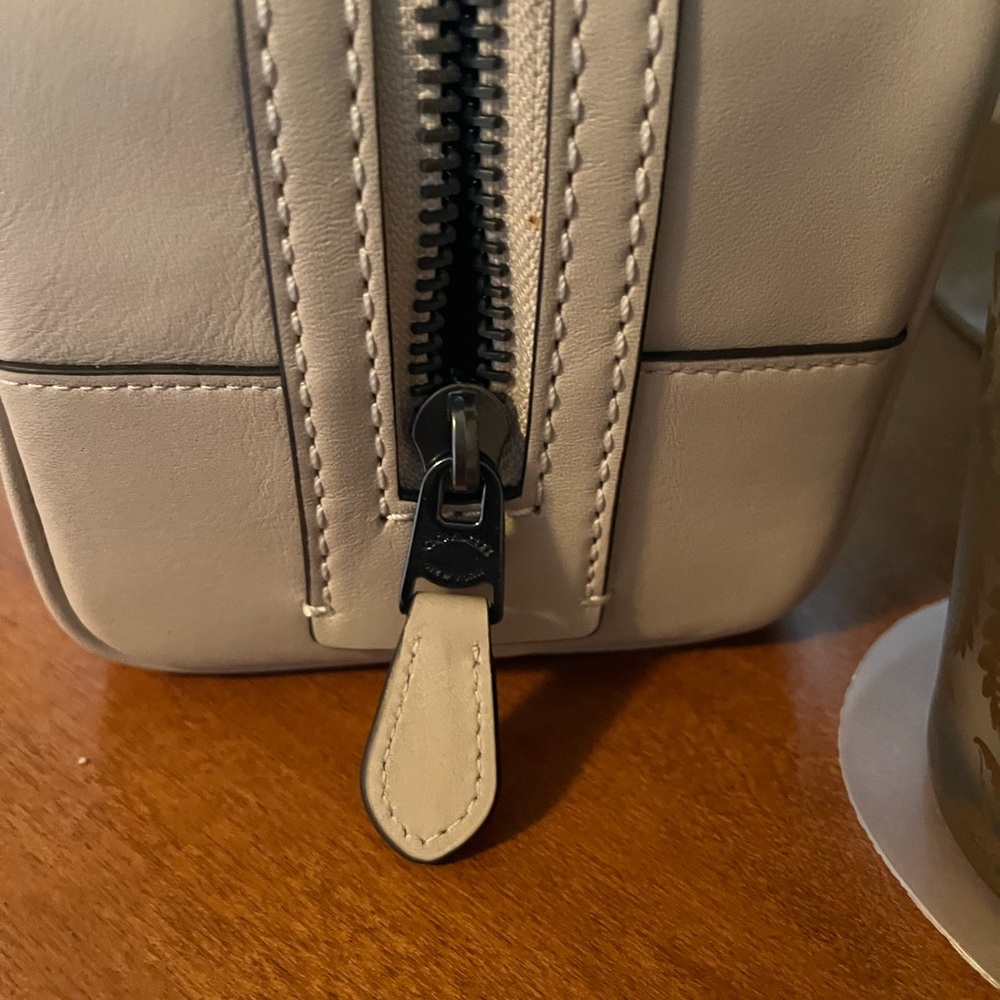Coach Cream Embossed Leather Toiletry Bag - Picture 5 of 7